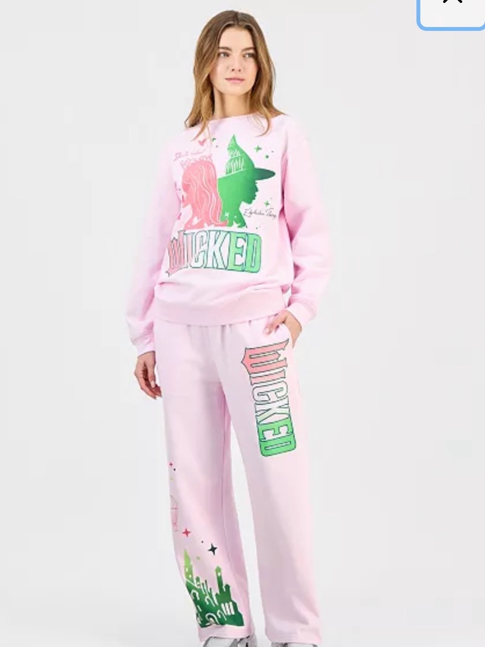 Wicked pants Glinda & Elphaba  Pink Wide-Leg  NEW XL